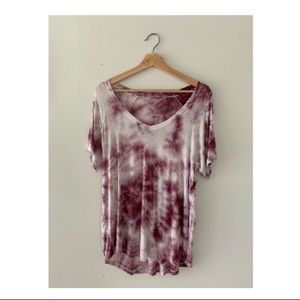magenta tie-dye top